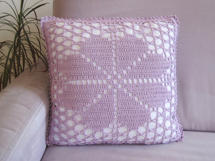 Häkelanleitung: Kissenbezug Blume, 40cmx40cm