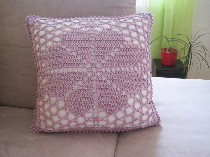 Häkelanleitung: Kissenbezug Blume, 40cmx40cm