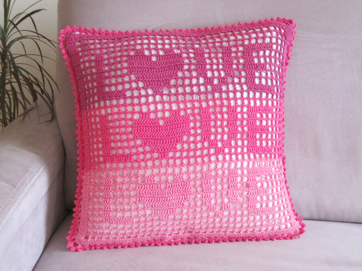 Häkelanleitung: Kissenbezug LOVE - 40cmx40cm