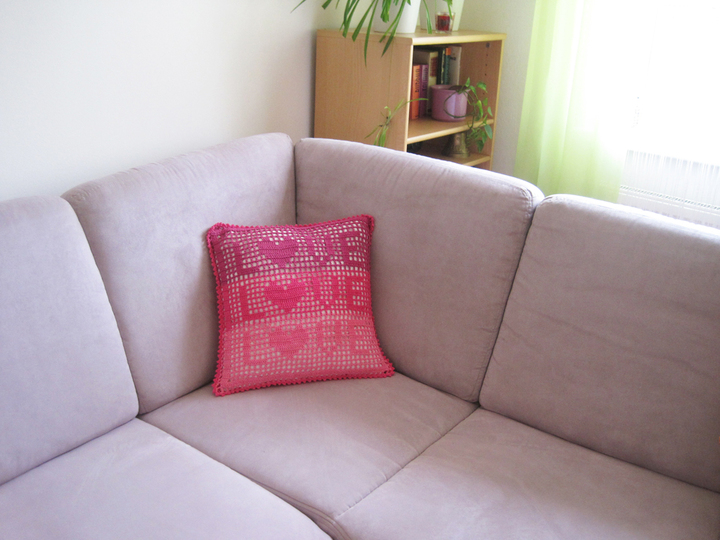 Häkelanleitung: Kissenbezug LOVE - 40cmx40cm