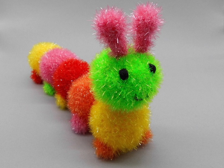 Baby und Kinder Badeschwamm Amigurumi Raupe - einfach und schnell