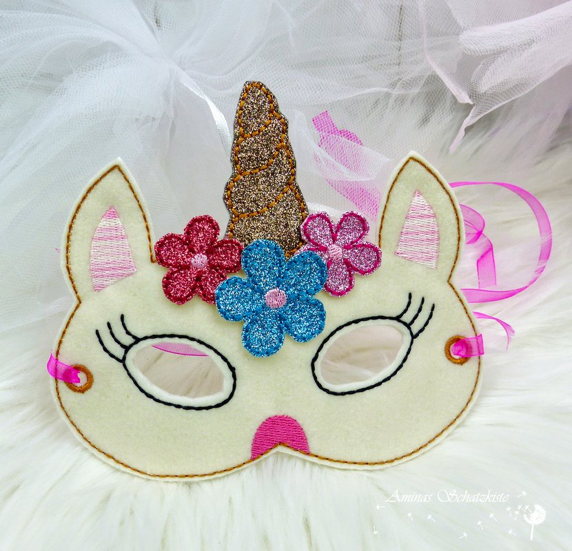 Stickdatei Maske Einhorn für den Rahmen ab 13 cm x 18 cm - Bild 4