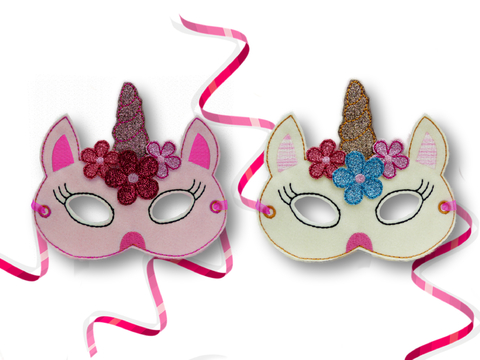 Stickdatei Maske Einhorn für den Rahmen ab 13 cm x 18 cm