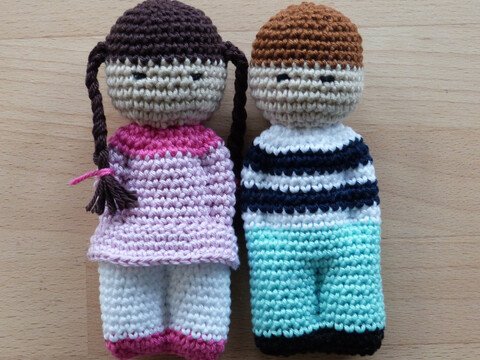 Crochet pattern doll boy and girl
