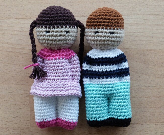 Crochet pattern doll boy and girl