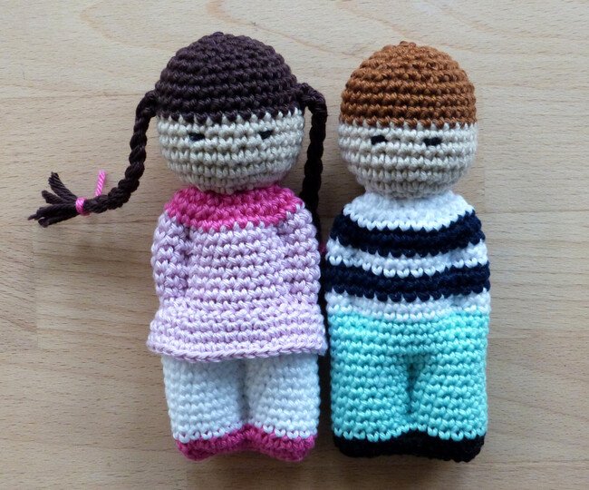 Crochet pattern doll boy and girl