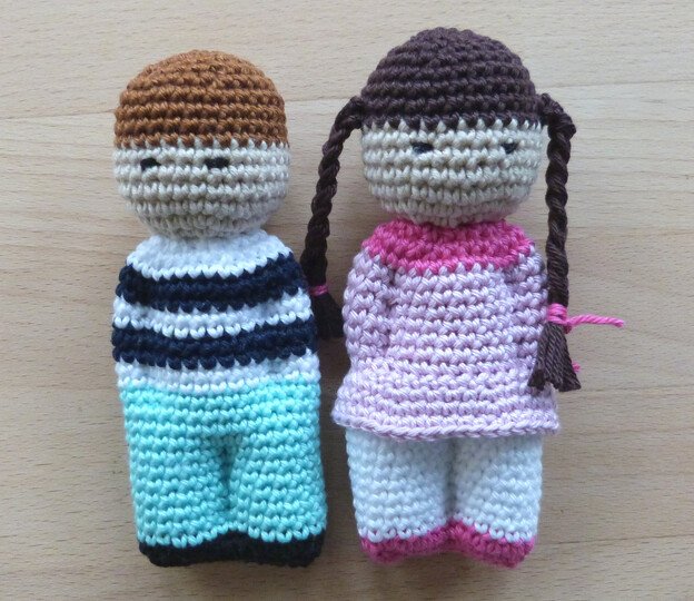 Crochet pattern doll boy and girl