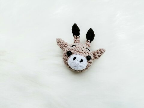 Häkelanleitung Anhänger Giraffe, Schlüsselanhänger, Giraffen Kopf häkeln