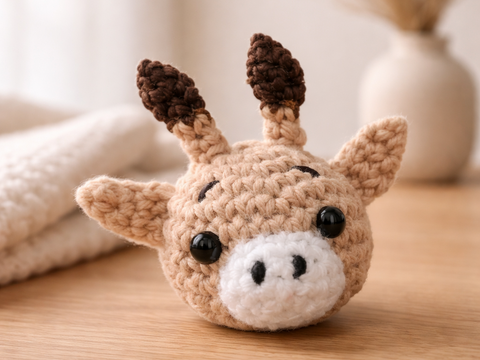 Crochet Pattern Giraffe Pendant, crochet Giraffe Head