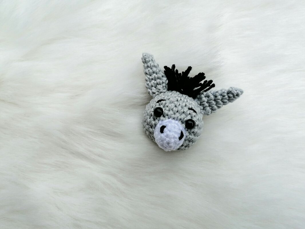 Häkelanleitung Anhänger Esel, Schlüsselanhänger, Esel Kopf häkeln