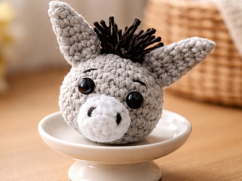 Crochet Pattern Donkey Pendant, crochet Donkey Head