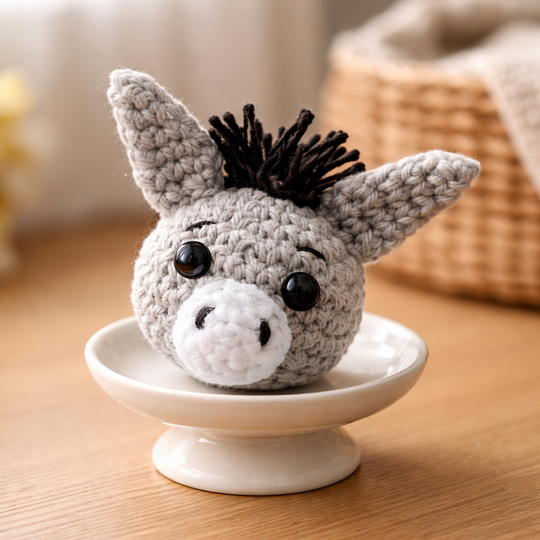 Crochet Pattern Donkey Pendant, crochet Donkey Head