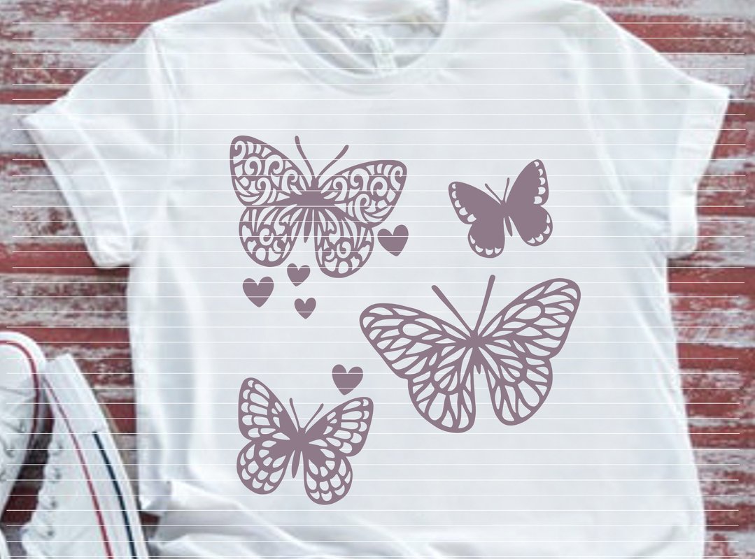 4 Schmetterlinge Plotterdatei SVG DXF FCM - Bild 2