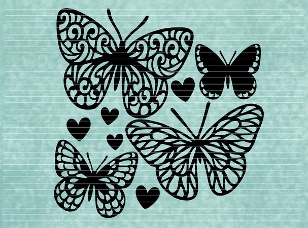 Plotterdatei SVG DXF 4 Schmetterling