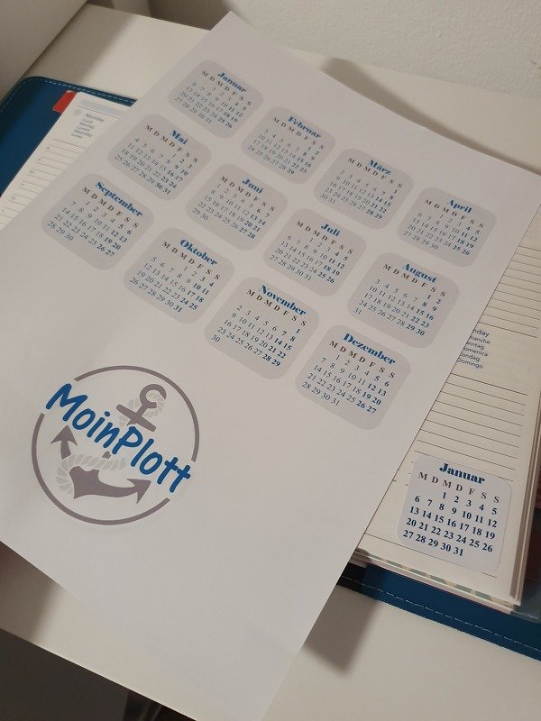 Monatskalender 2020 verschiedene Farben PDF kostenlos zum selber ausdrucken Organizer Filofax etc.