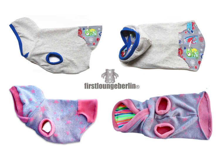 MOPS & CO. Hund Sweater Pulli mit Schnittmuster in 10 Größen - Nähanleitung Welpen bis kräftigen Hund firstloungeberlin