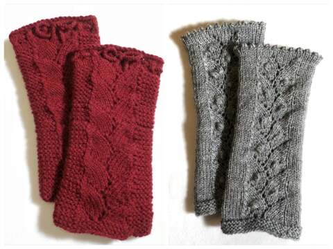 Armstulpen Farnmuster stricken 2 Versionen Handstulpen