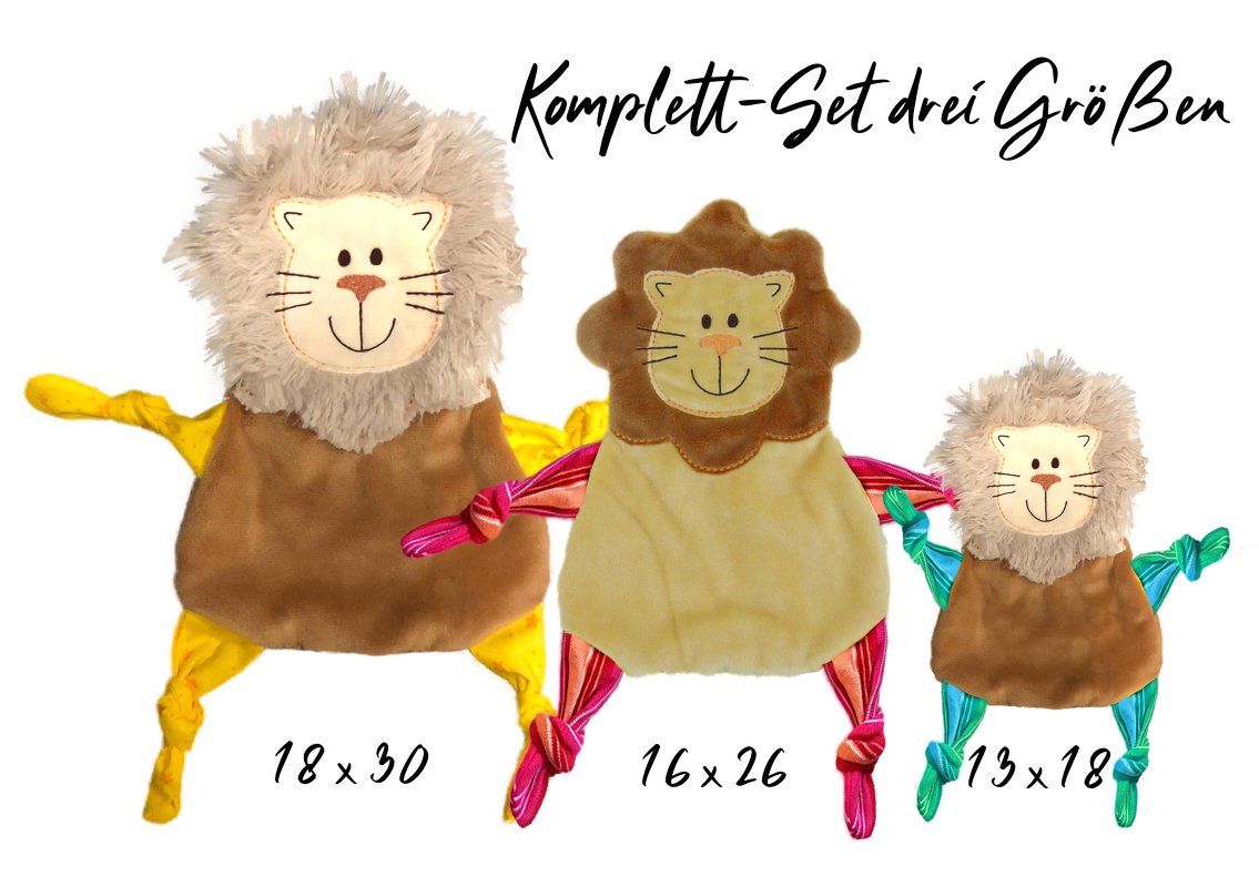 Stickdatei Löwe Kuscheltuch ITH drei Größen