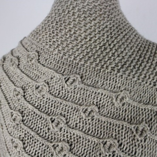 Triangle Shawl Knitting Pattern PDF – Frejas with Texture and I-Cord Edging