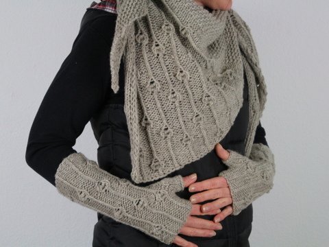 Set Handstulpen und Tuch "Frejas"