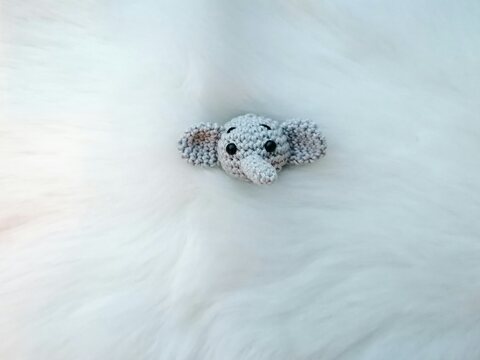 Häkelanleitung Anhänger Elefant, Schlüsselanhänger, Elefanten Kopf häkeln