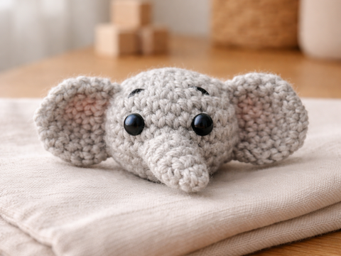 Häkelanleitung Anhänger Elefant, Schlüsselanhänger, Elefanten Kopf häkeln