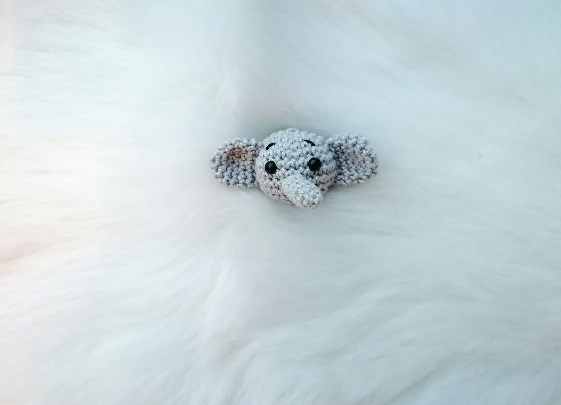 Häkelanleitung Anhänger Elefant, Schlüsselanhänger, Elefanten Kopf häkeln