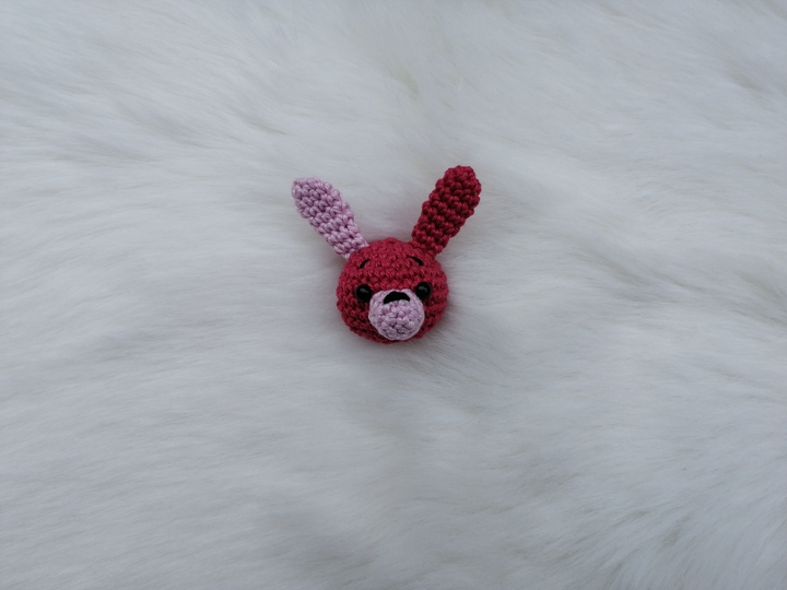 Häkelanleitung Anhänger Hase, Schlüsselanhänger, Hasen Kopf häkeln