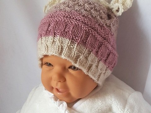 Strickanleitung Babymütze, Baby-Mütze, ca. 3 - 8 Monate