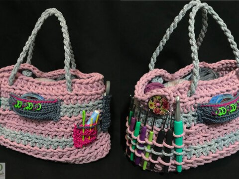 Häkeltasche, Handarbeitstasche - schnell, einfach, jede Größe