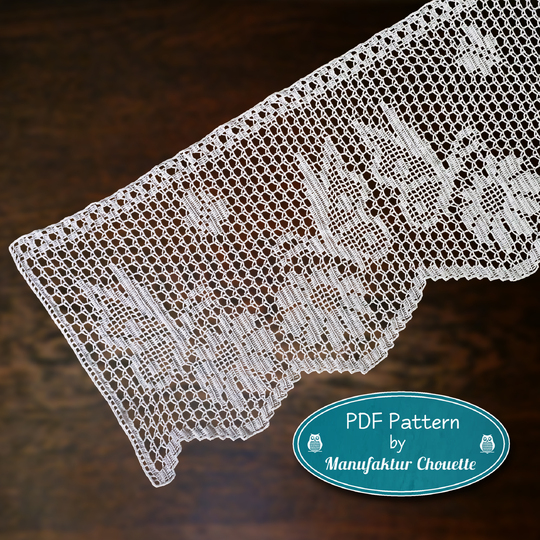 Small curtain "Butterflies" - Spring collection, PDF crochet pattern, chart