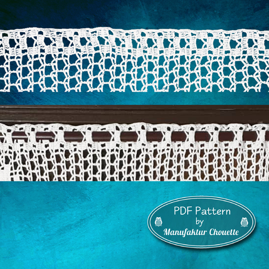 Small curtain "Butterflies" - Spring collection, PDF crochet pattern, chart