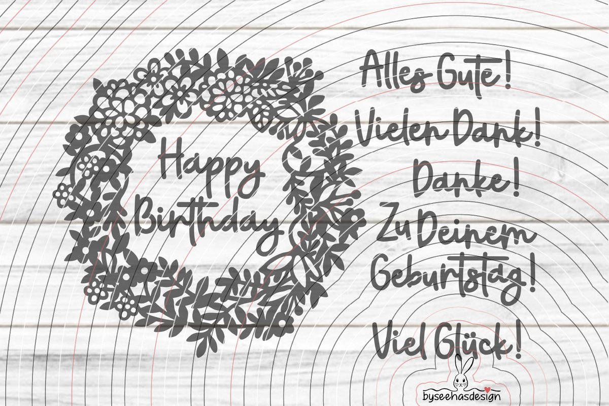 Kranz mit Text Plotterdatei SVG DXF