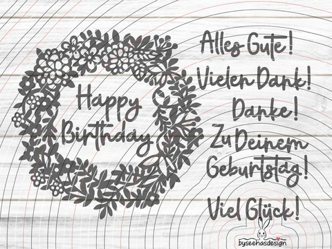 Kranz mit Text Plotterdatei SVG DXF