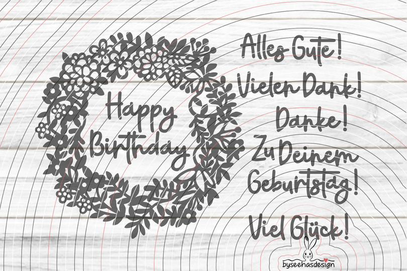 Kranz mit Text Plotterdatei SVG DXF