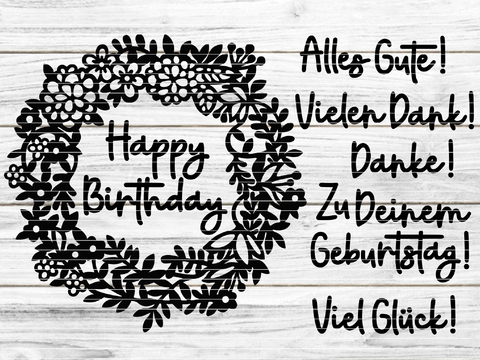 Kranz mit Text Plotterdatei SVG DXF FCM