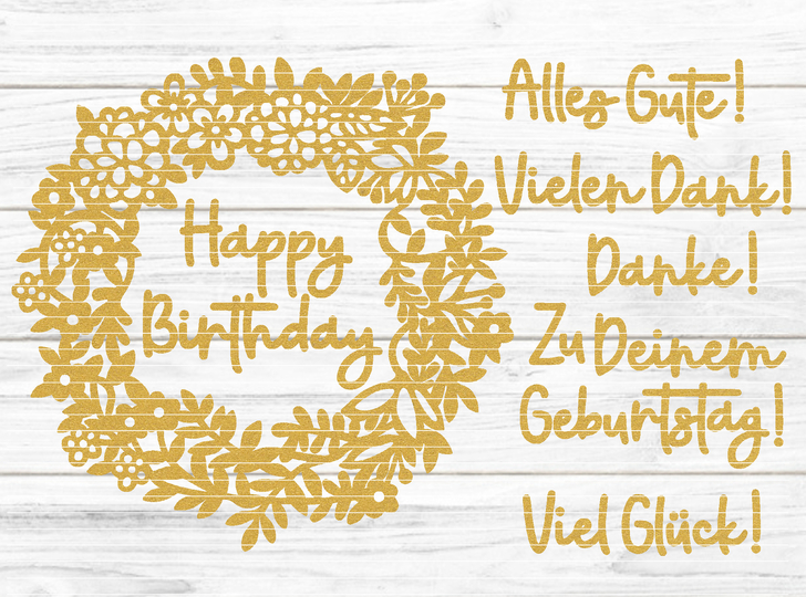 Kranz mit Text Plotterdatei SVG DXF