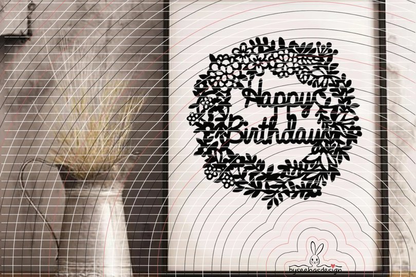 Happy Birthday Kranz Plotterdatei SVG DXF