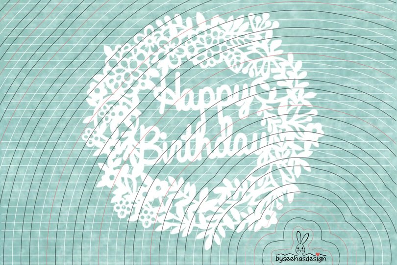 Happy Birthday Kranz Plotterdatei SVG DXF