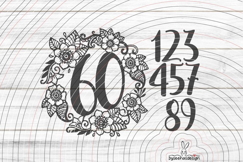 Blumenkranz Zahlen 0-9 Plotterdatei SVG DXF