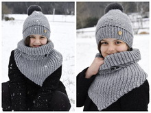 - JÖRDIS - Set aus Bommelmütze und Dreieckstuch häkeln, alle Größen unisex, von 38 cm - 65 cm Kopfumfang, Häkelanleitung 213