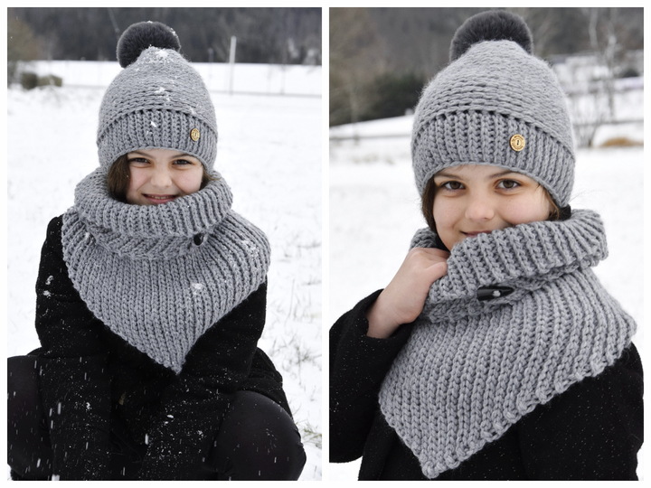 - JÖRDIS - Set aus Bommelmütze und Dreieckstuch häkeln, alle Größen unisex, von 38 cm - 65 cm Kopfumfang, Häkelanleitung 213