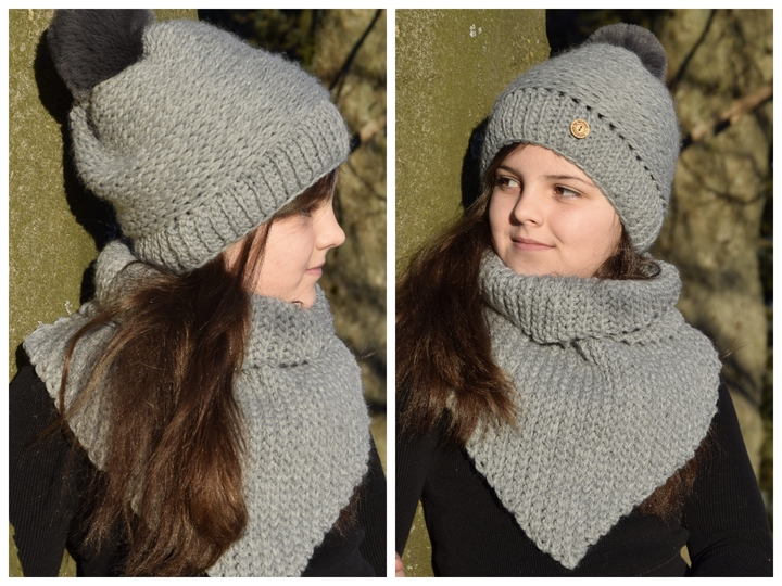 - JÖRDIS - Set aus Bommelmütze und Dreieckstuch häkeln, alle Größen unisex, von 38 cm - 65 cm Kopfumfang, Häkelanleitung 213