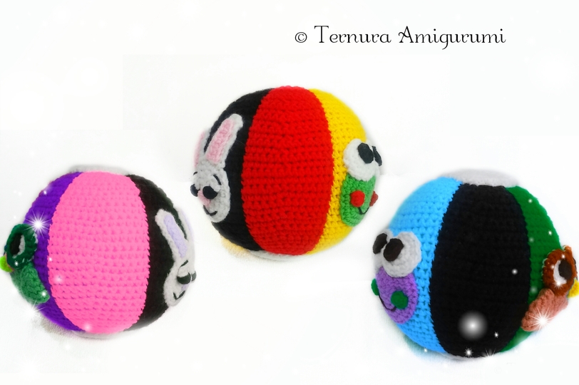 Häkelanleitung didaktischer Ball, Baby spielzeug, Stofftier PDF ternura amigurumi english- deutsch- dutch