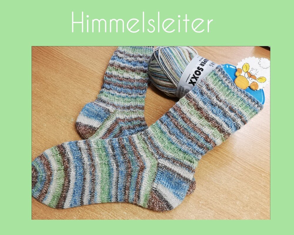 Strickanleitung Socken Himmelsleiter einfaches Strukturmuster