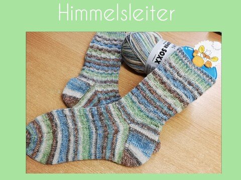 Strickanleitung Socken Himmelsleiter einfaches Strukturmuster