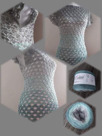 Tunika Carmen häkeln Oberteil T-Shirt Häkeltop Häkelshirt