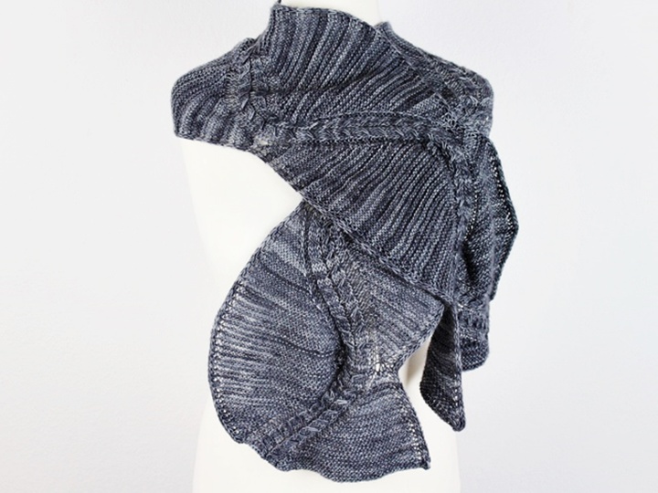 Knitting Pattern PDF Scarf – modern cable scarf with diagonal design