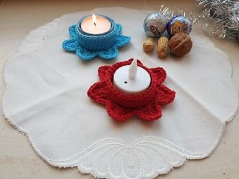 Häkelanleitung Teelichthalter "Blumenlicht"
