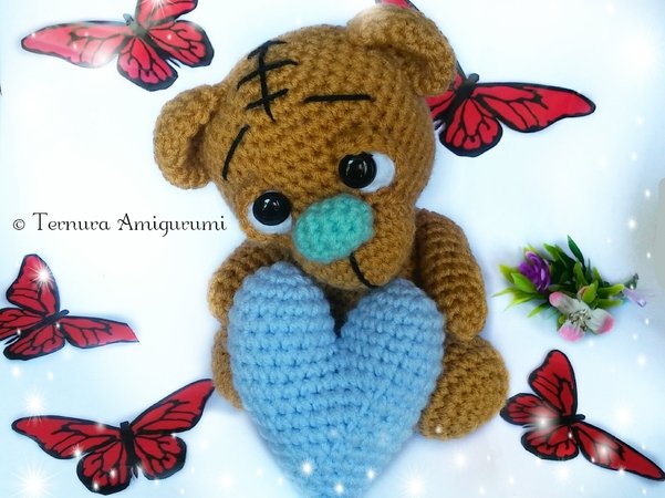 Crochet pattern Valentine's day bear, bear whit heart PDF ternura amigurumi ENGLISH- DEUTSCH- DUTCH